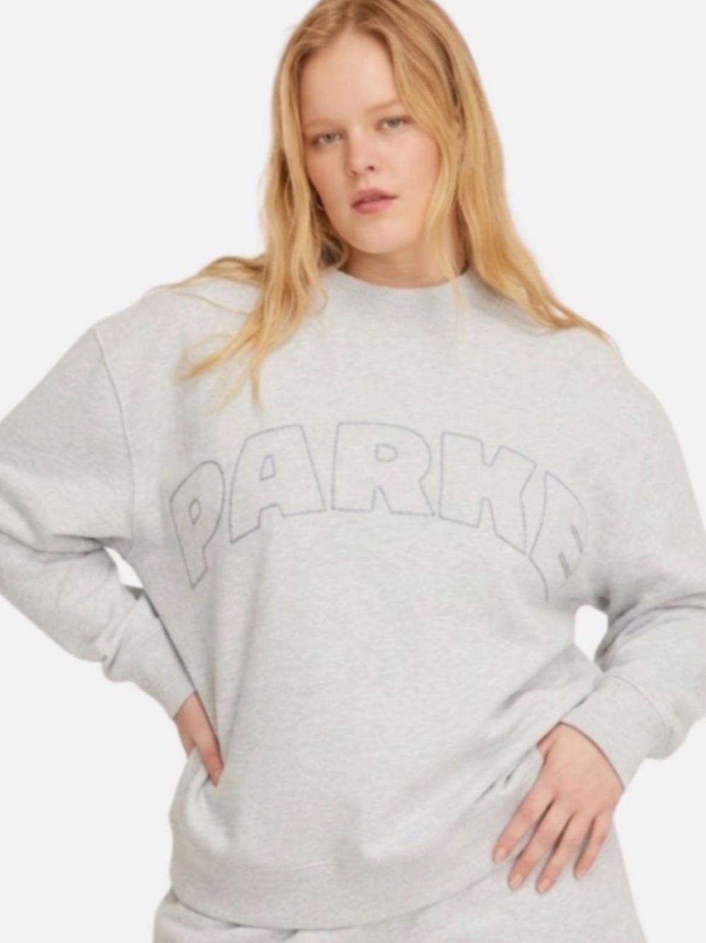 Parke x Target Heather Gray Crewneck Sweatshirt with Outline Logo